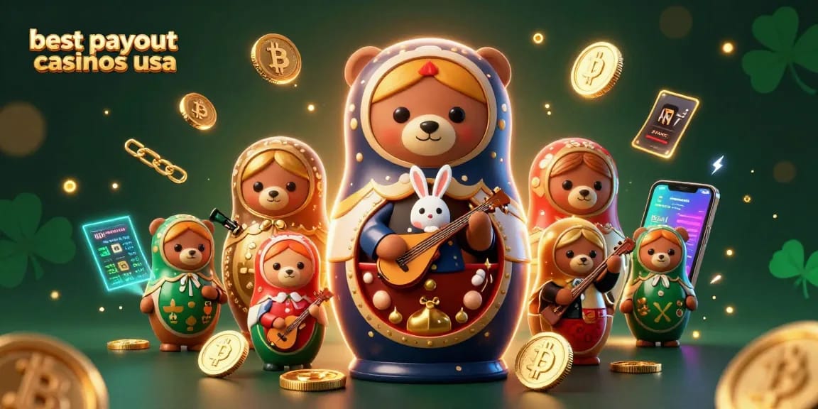 Discover the best payout casinos USA featuring vibrant 3D characters and crypto elements.