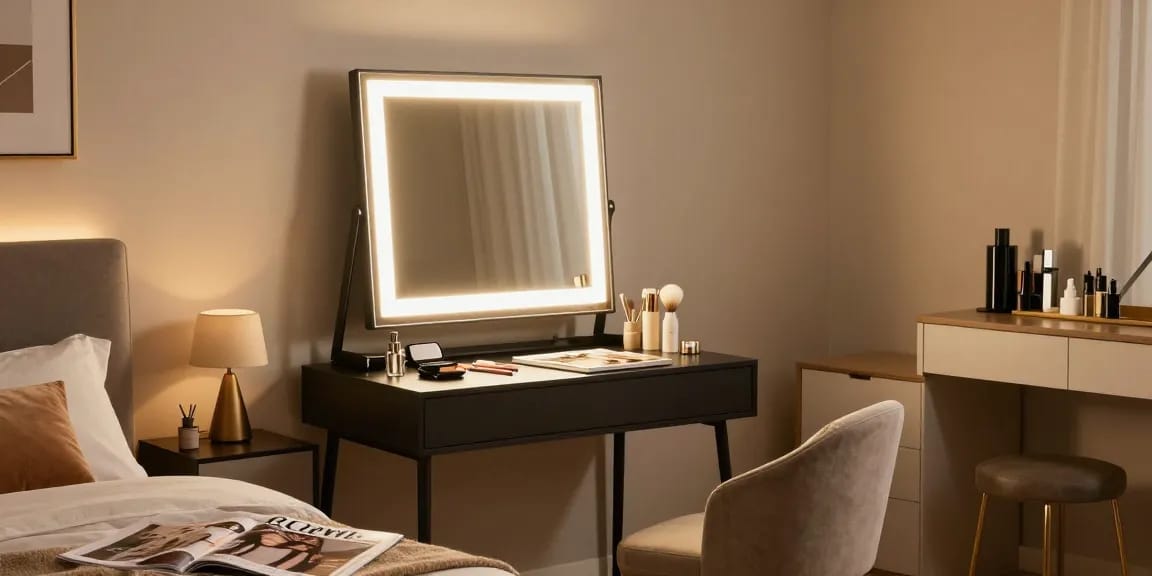 Professionele make up tafel van lokale aanbieder, stijlvolle inrichting