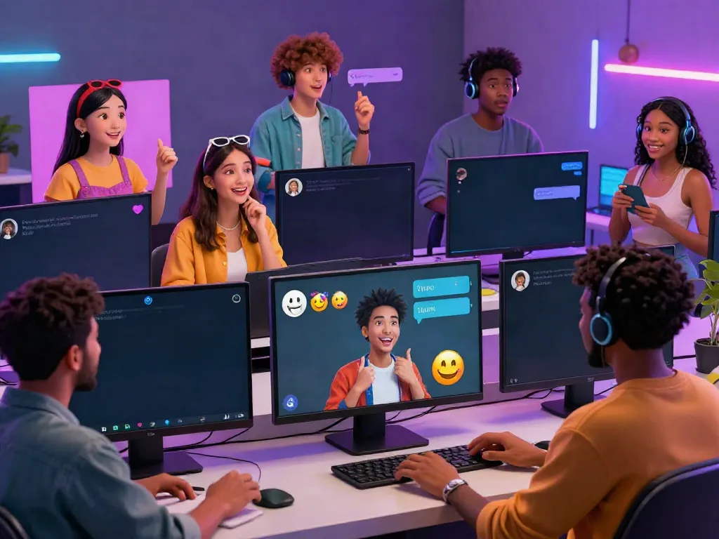 Vibrant scene showcasing animated characters engaging in spicy AI chat interactions.
