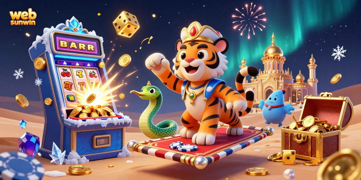 Engage with web sunwin and elevate your gaming experience with a vibrant, interactive casino illustration.